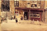 James Abbott McNeill Whistler The Shop - An Exterior painting